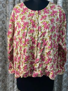 Floral Print Button-Up Blouse
