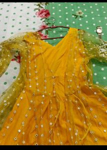 Elegant Yellow Embroidered Anarkali