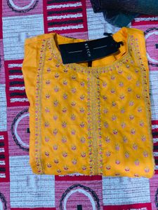 Yellow Embroidered Kurta Set with Dupatta