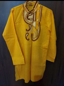 8/10 years Boys Yellow Embroidered Kurta Set❤