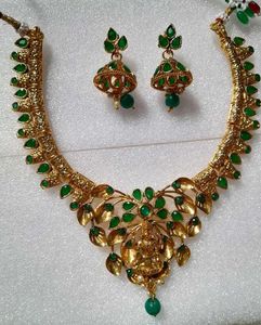 Gold Polish Necklace &amp; Earrings Set