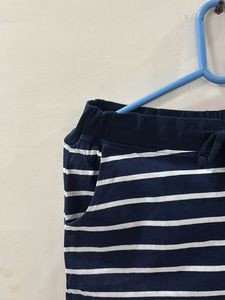 Navy Striped Pencil Skirt