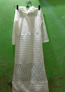 Elegant White Lace Maxi Dress
