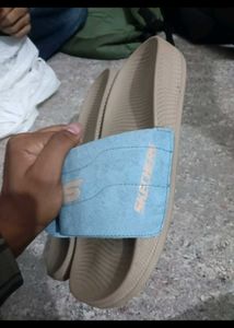 Skechers Blue Suede Slides