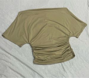 Gathered Pullover Tshirt Off-Shoulder Top
