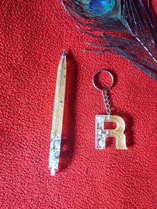 Resin Keychain and Pen Set