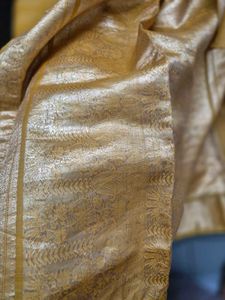 Elegant Yellow Saree with Floral Border