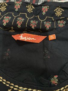Stylish Black Embroidered Kurta