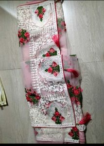 Elegant Pink Net Saree