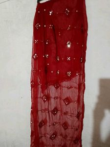 Red Sequined Dupatta