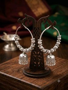 Oxidised Jhumka Hoop Earrings