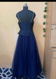 Stunning Navy Blue Embellished Gown