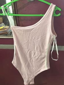 Studiofit One Shoulder Pink Bodysuit