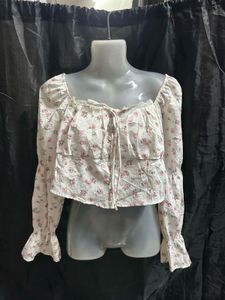 Floral Print Square Neck Crop Top