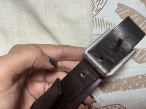 ZARA TRIPLE  BUCKLE  Leather Belt