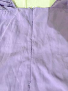 Purple Ruched Puff Sleeve Mini Dress