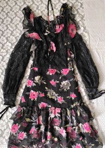 French Connection Lace  Floral Print Dress