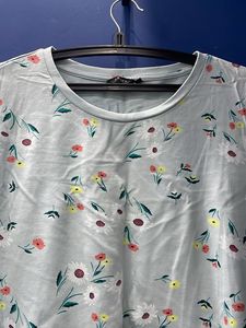 Floral Print Light Blue Sweatshirt