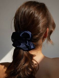 Satin Scrunchie - Navy Blue
