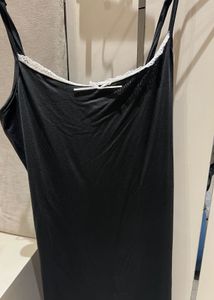 Elegant Black Nightgown with Lace Trim
