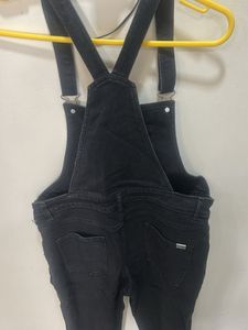 Black Denim Dungree Overalls for Women