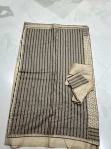 Elegant Striped Saree with Blouse Piece
