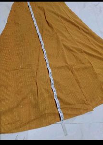 mustard yellow gown with dupatta