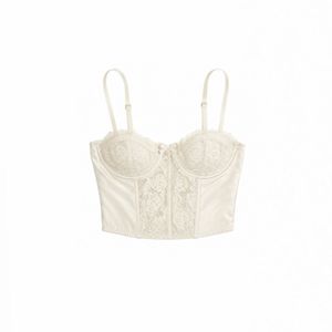 Lace Trim Satin Corset Top