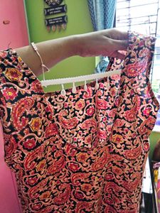Paisley Print Kurta with Tassel Detail