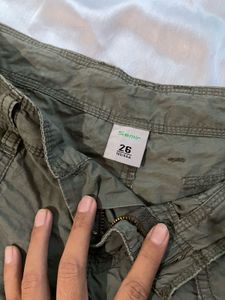 Green mini Y2K Cargo Shorts