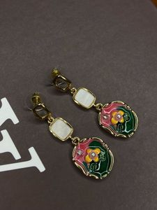 ENAMEL Floral Dangle Earrings