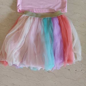Unicorn Themed Party Dress For Girls With Freebie