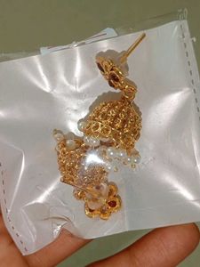 Beautiful Gold Tone Jhumka Earrings