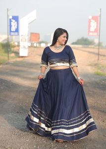 Navy Blue Lehenga Choli Set