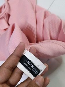 Pink Scallop Neck Halter Top