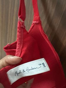 Red Lace Trim Everyday Bra