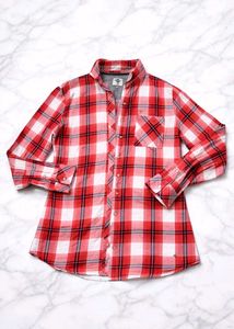 Lee Cooper Chic Red Plaid Flannel Shirt