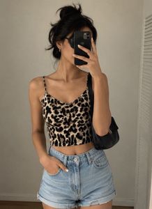 Leopard Print Crop Cami Top