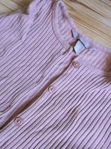Pink Ribbed full sleeve top