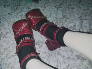 y2k Mary Janes cherry red
