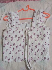 Cute Floral Smocked Crop Top