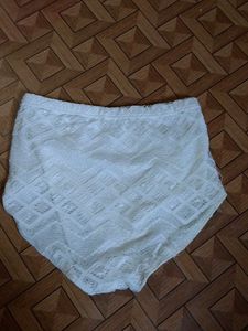 White Lace High-Waisted Briefs