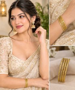 Copper Gold Plated 4 Bangles for Women