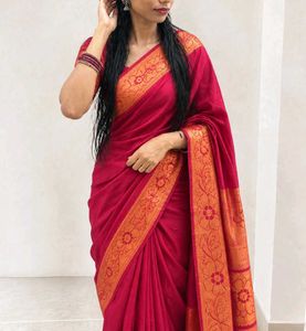 Elegant Red & Gold Saree