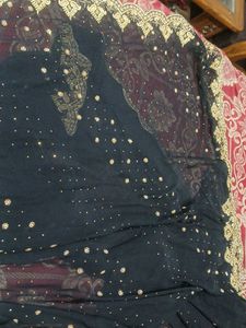 Ready too wear Black Embellished Saree