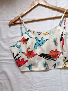 Cute Dinosaur Print Crop Top(fixed price)