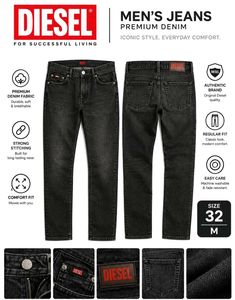 🇺🇸 Diesel men's Black Jeans ( size 32)