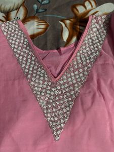 Elegant Pink Embroidered Kurta Set