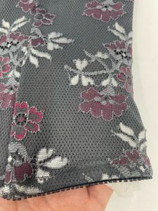 Floral Print Lace Trim Corset Top