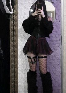 Crimson Sequin detail romantic gothic/grunge skirt